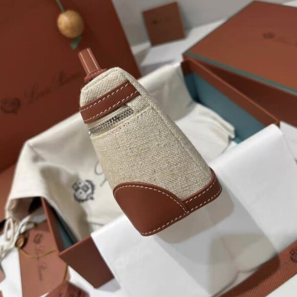 Loro Piana LP19 Canvas and Leather Small Handbag - Picture 5 of 8